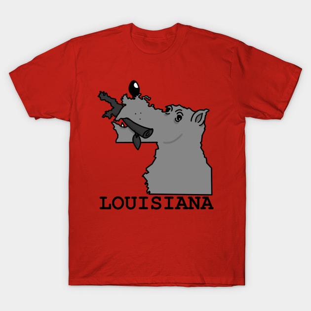 A funny map of Louisiana T-Shirt by percivalrussell